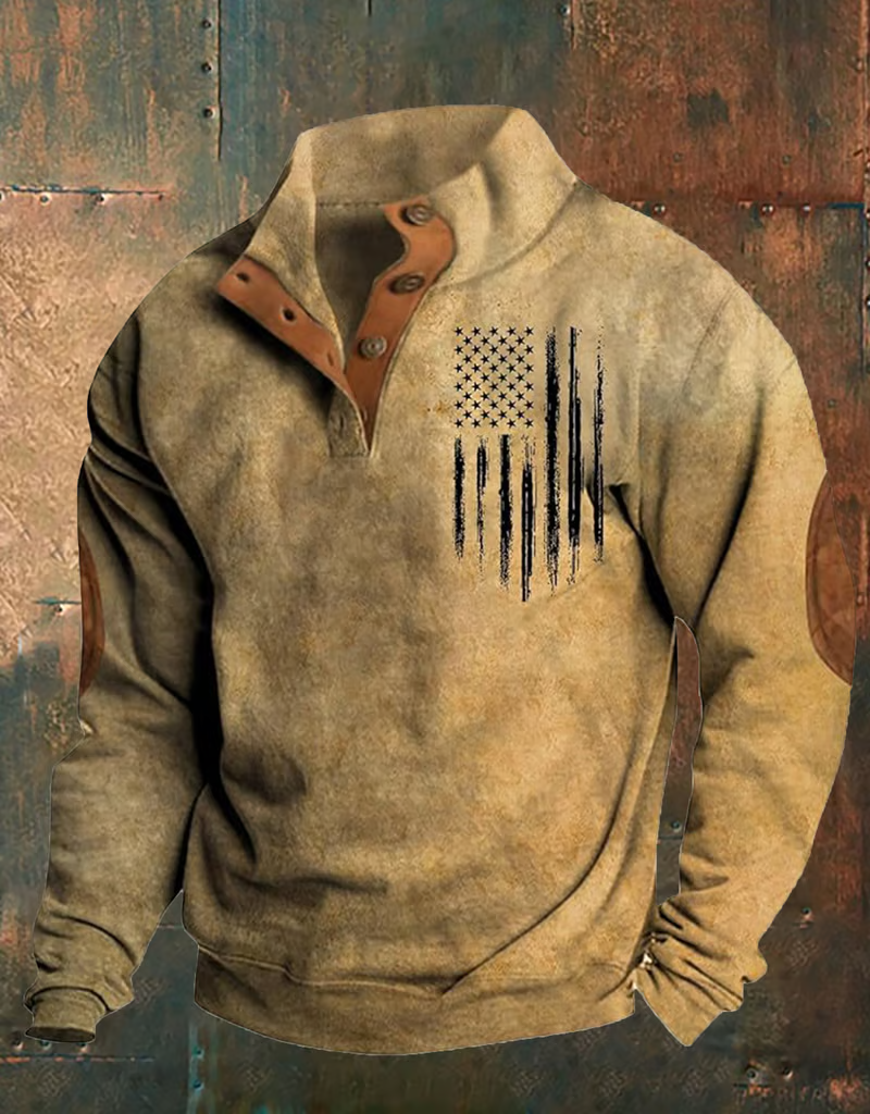 Men's Aintage Flag Print Sweatshirt