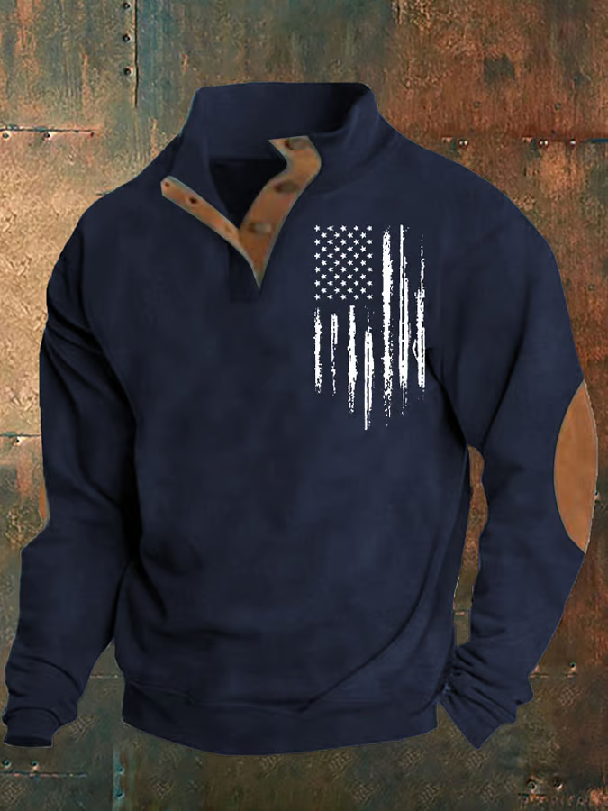 Men's Aintage Flag Print Sweatshirt