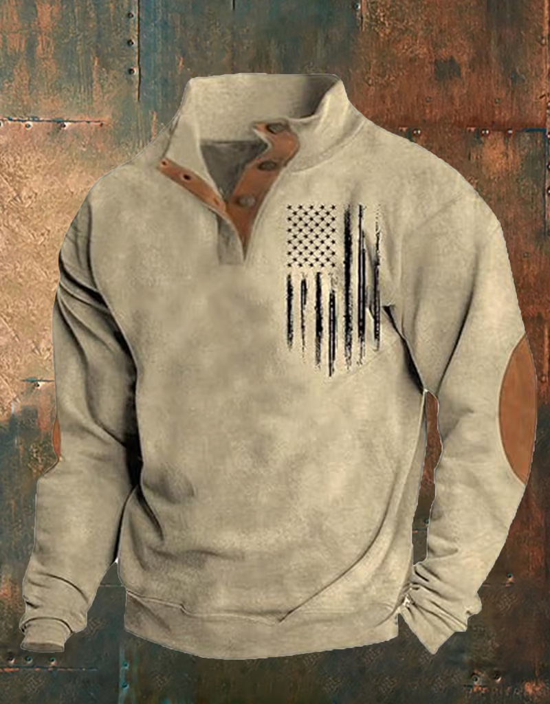 Men's Aintage Flag Print Sweatshirt