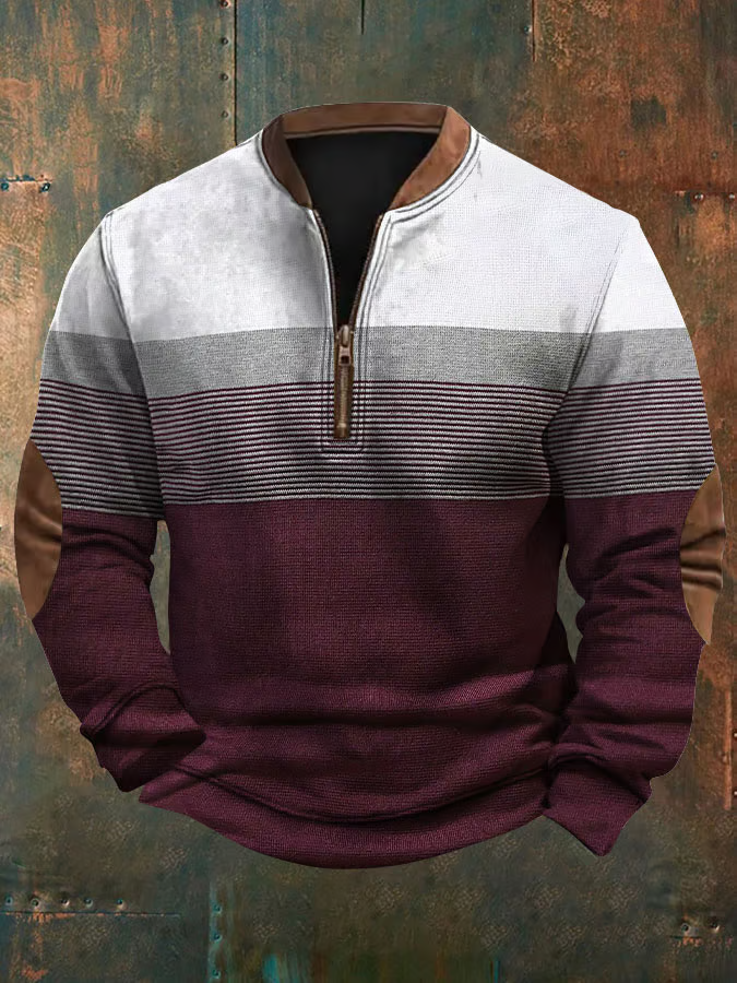 Men's Western Vintage Textured Print Sweatshirt