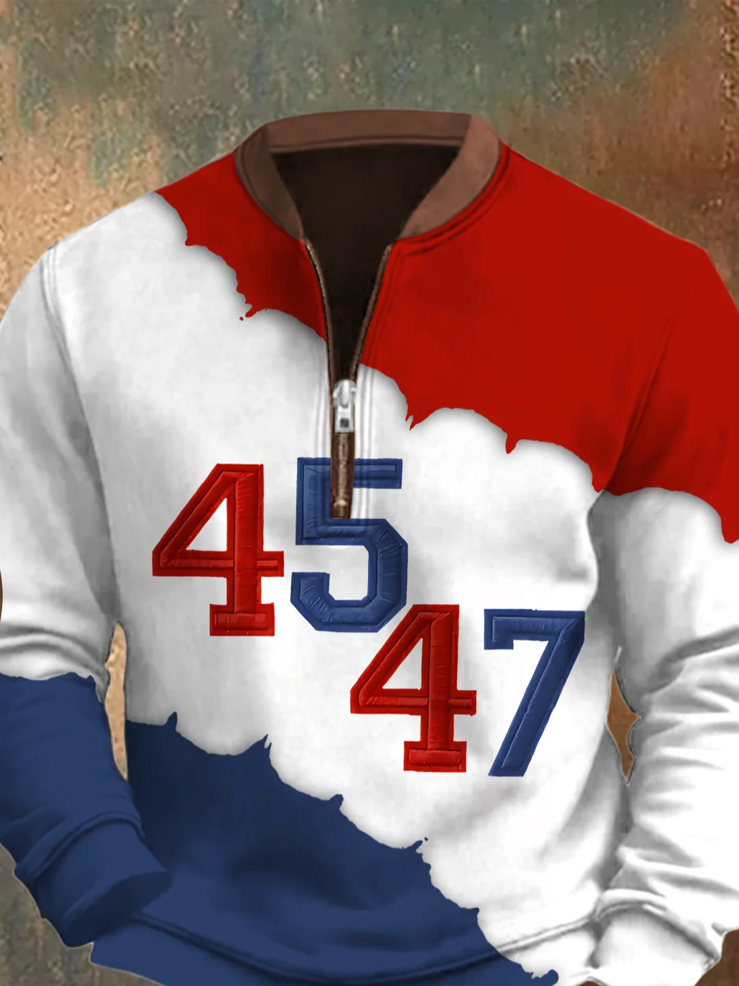 Men's Retro Color Block 45 47 Sweatshirt