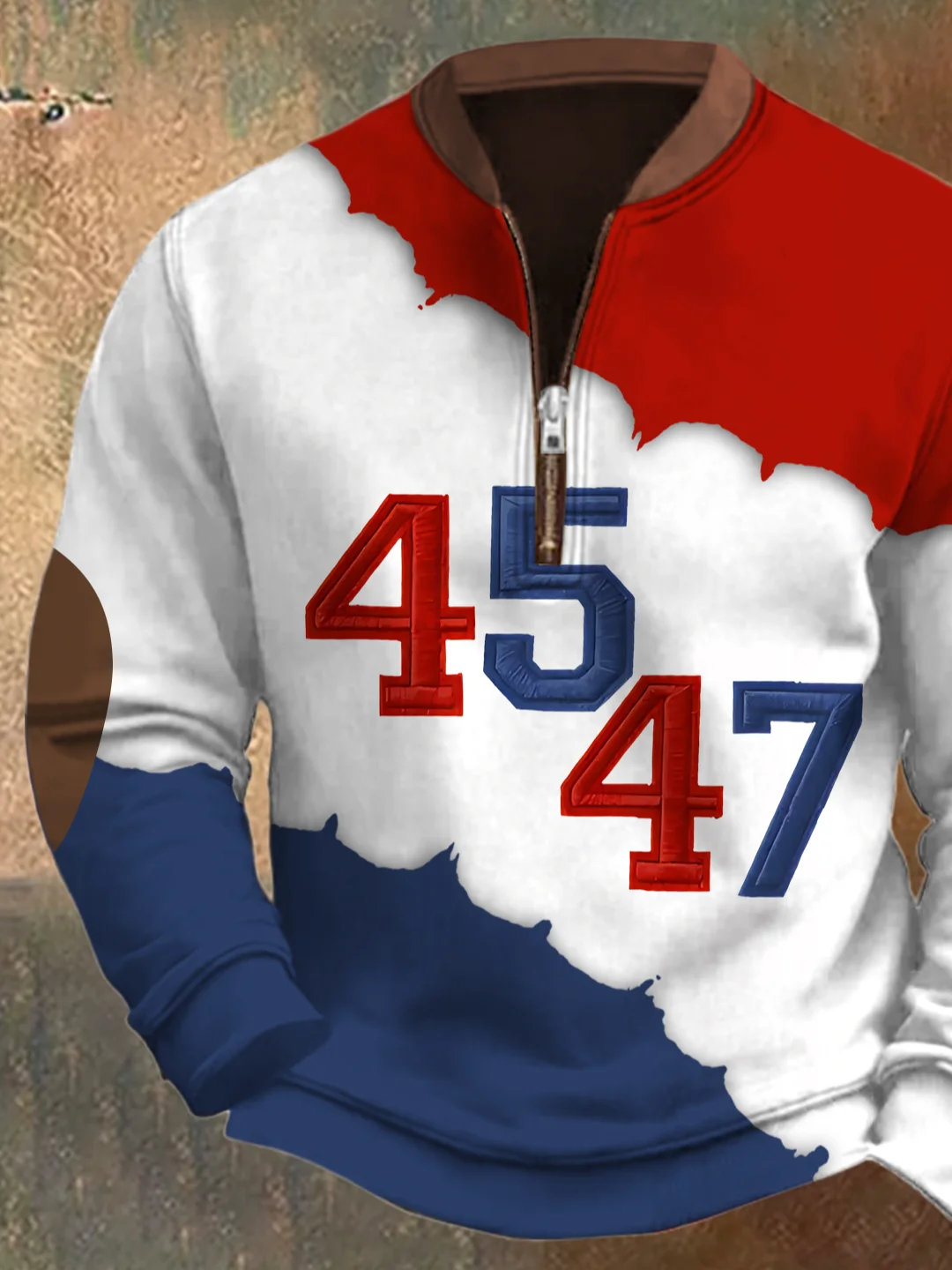 Men's Retro Color Block 45 47 Sweatshirt