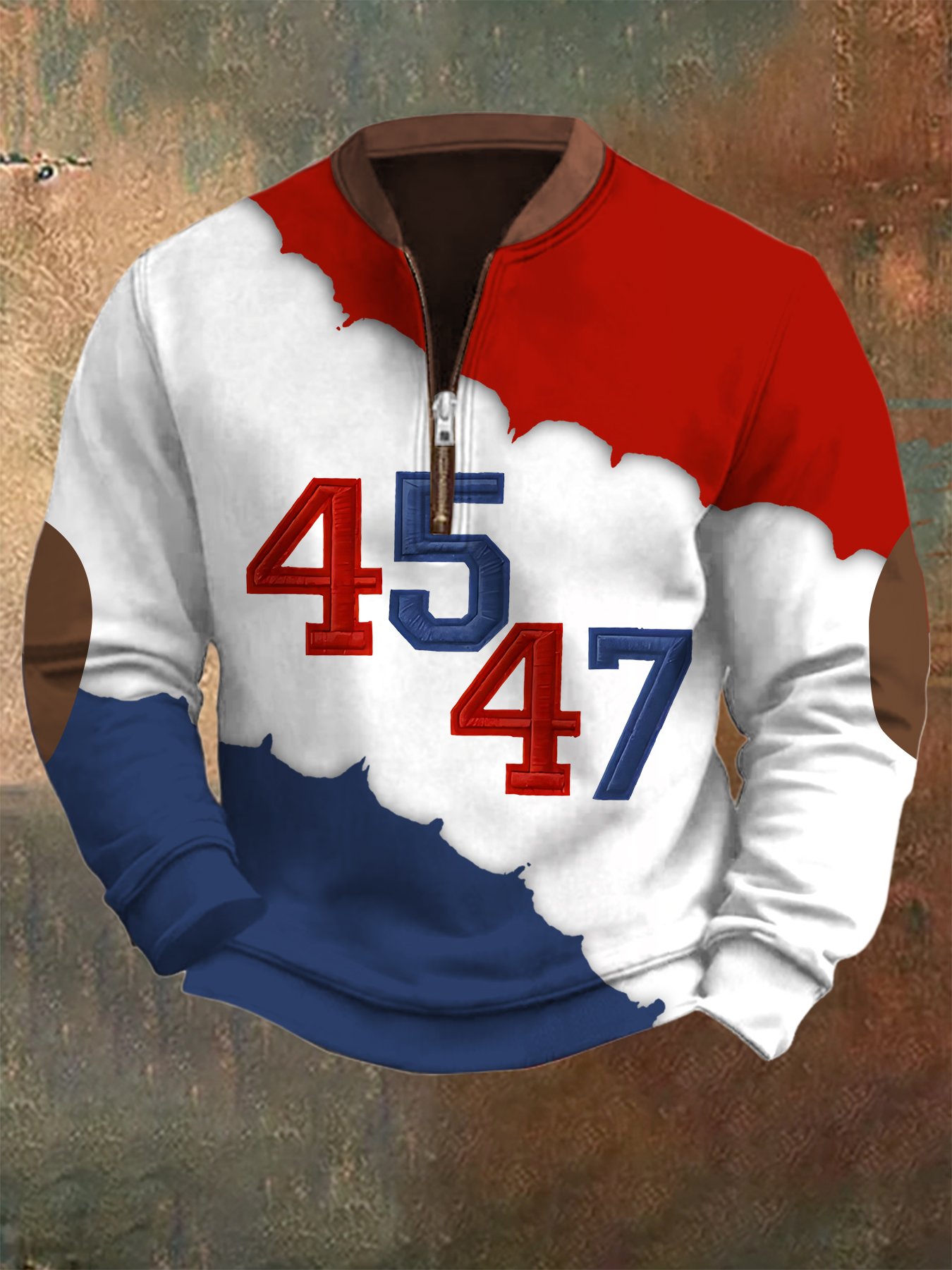 Men's Retro Color Block 45 47 Sweatshirt