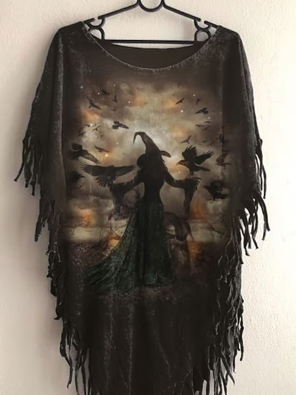 Women's Halloween Witch Print Top