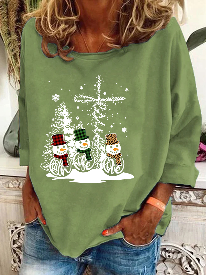 Christmas Print Casual Sweatshirt