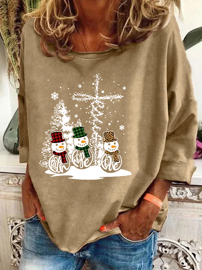 Christmas Print Casual Sweatshirt