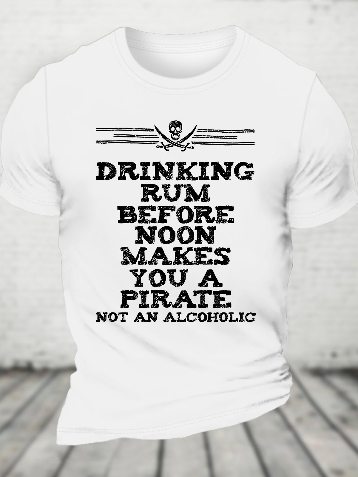 Drinking Rum Before Noon Pirate Piracy Lifestyle Cotton T-shirt