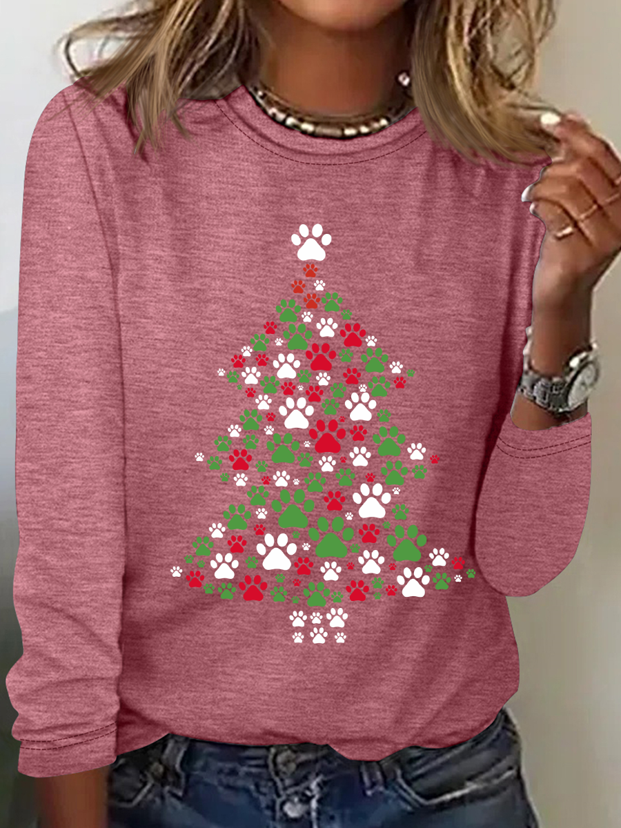 Christmas Dog Casual Long Sleeve Shirt