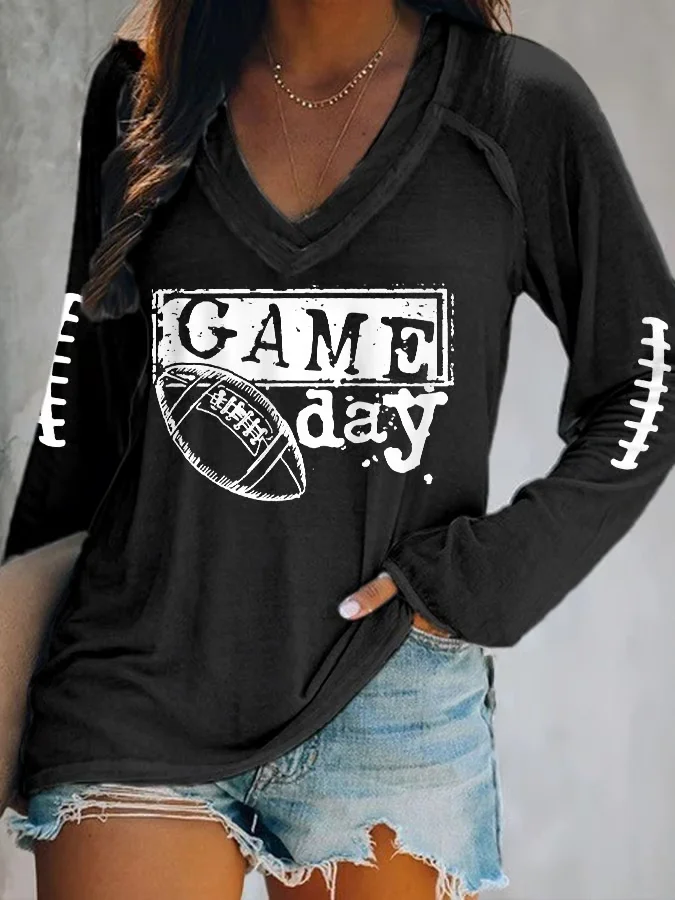 Women's Football Fan Match Day Casual Long Sleeve Top