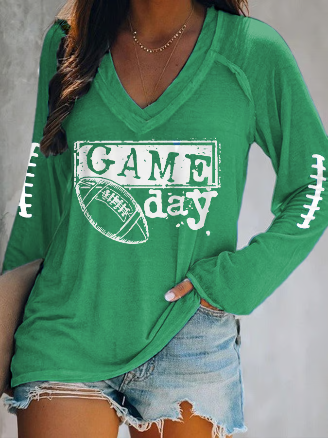 Women's Football Fan Match Day Casual Long Sleeve Top