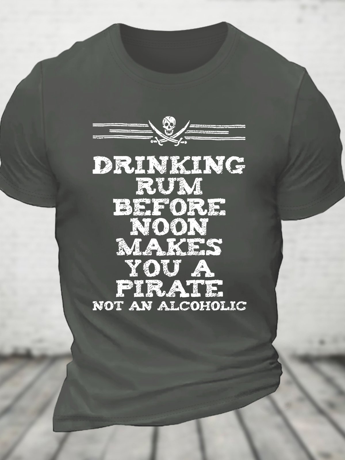 Drinking Rum Before Noon Pirate Piracy Lifestyle Cotton T-shirt