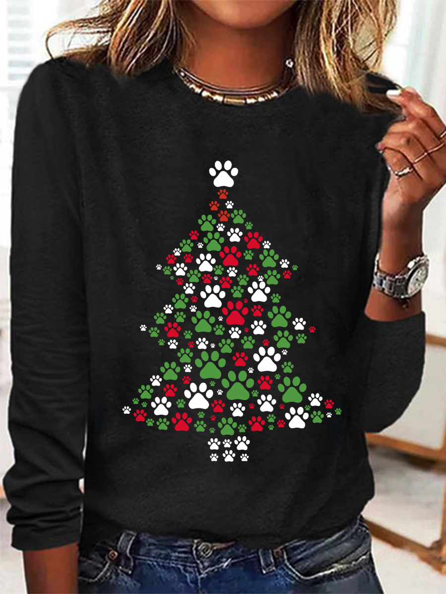 Christmas Dog Casual Long Sleeve Shirt