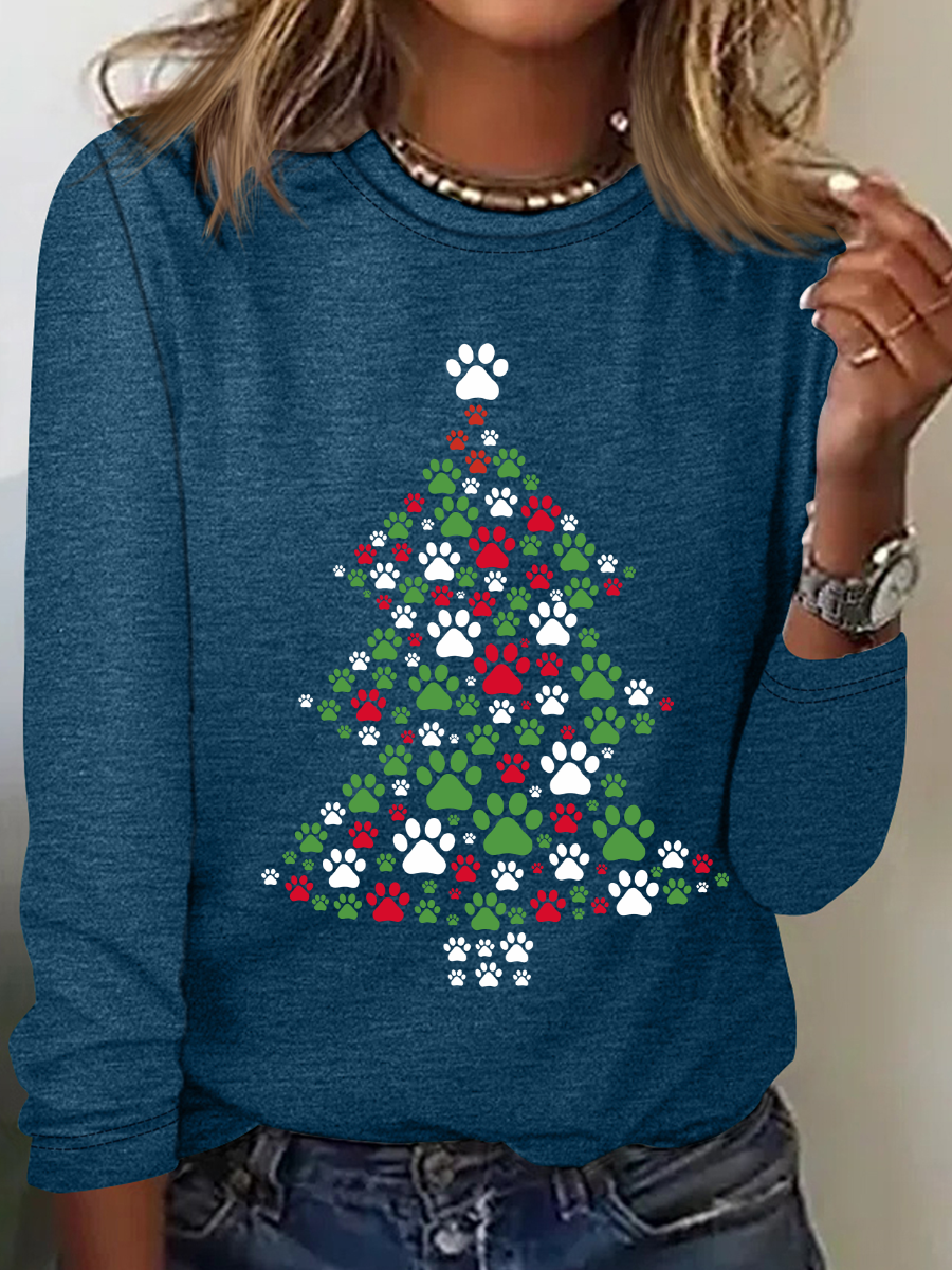 Christmas Dog Casual Long Sleeve Shirt