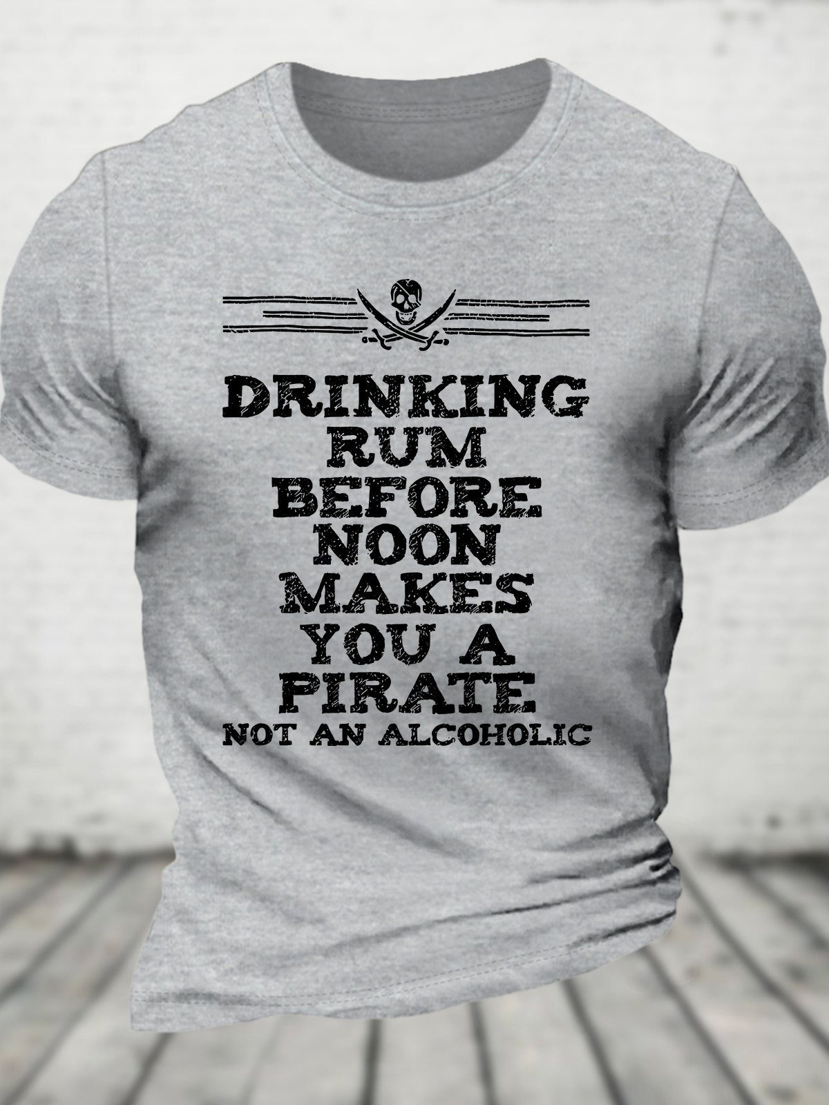 Drinking Rum Before Noon Pirate Piracy Lifestyle Cotton T-shirt