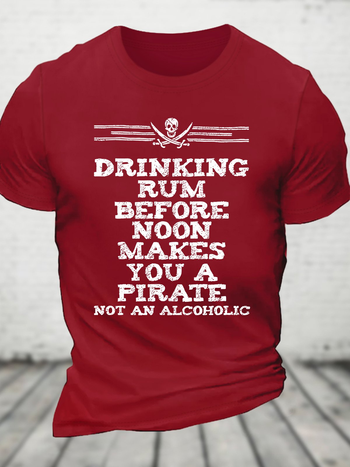 Drinking Rum Before Noon Pirate Piracy Lifestyle Cotton T-shirt