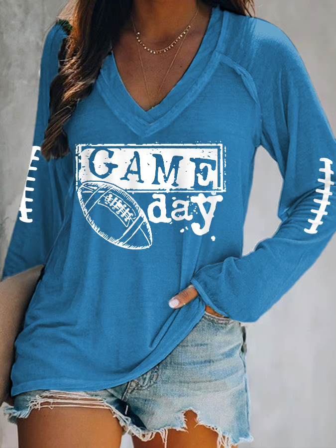 Women's Football Fan Match Day Casual Long Sleeve Top