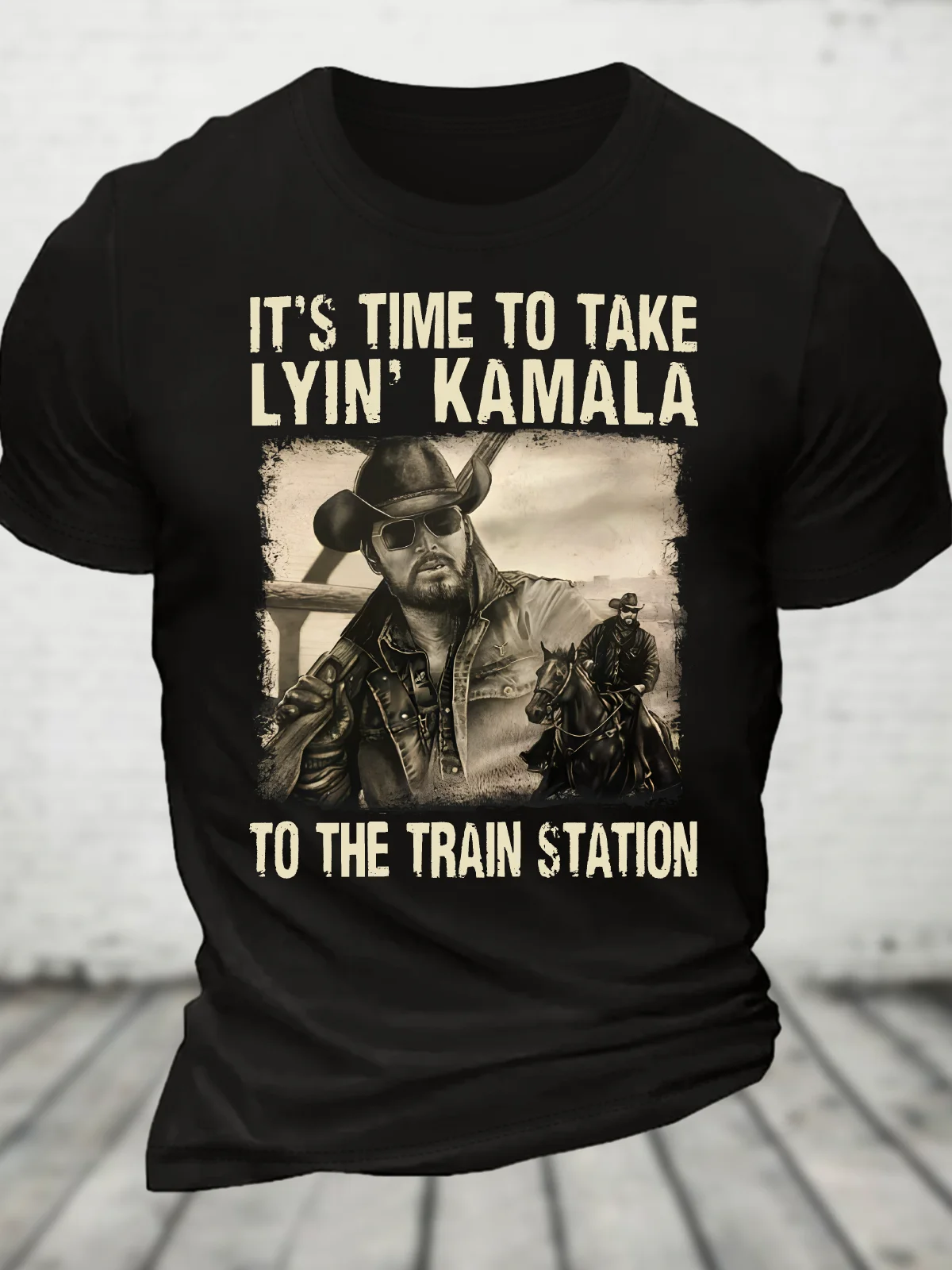 It's Time To Take Lyin' Kamala To The Train Station Cotton T-Shirt