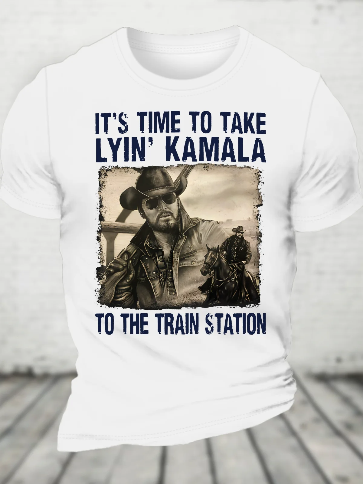 It's Time To Take Lyin' Kamala To The Train Station Cotton T-Shirt