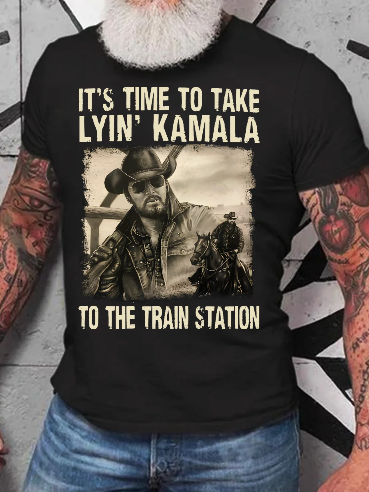 It's Time To Take Lyin' Kamala To The Train Station Cotton T-Shirt