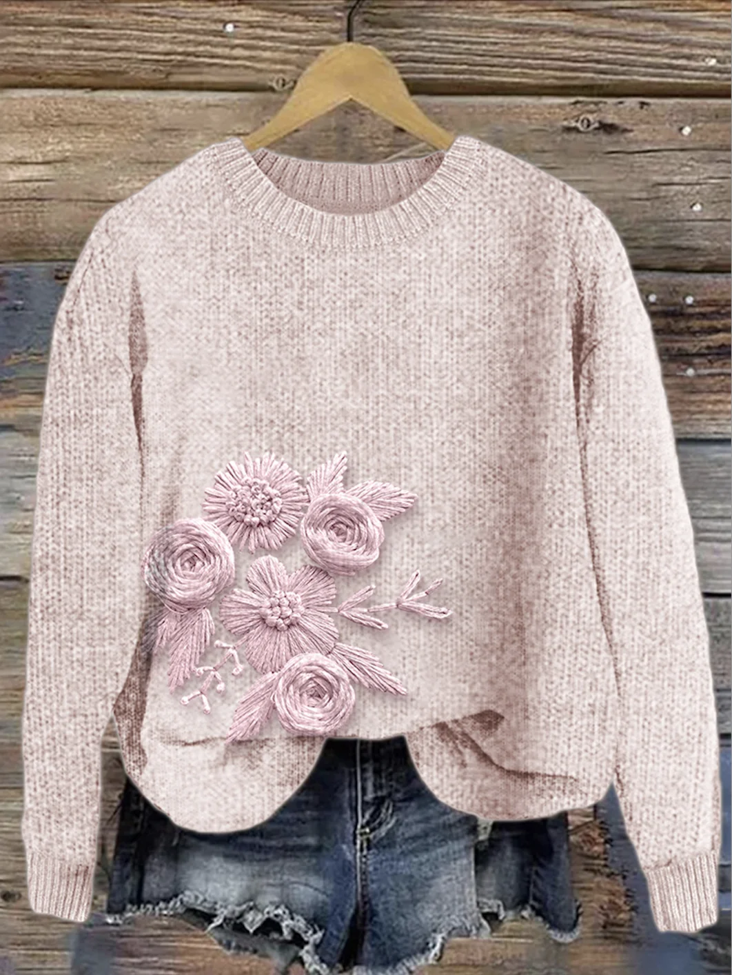 Maple Leaf Knitted Simple Sweater