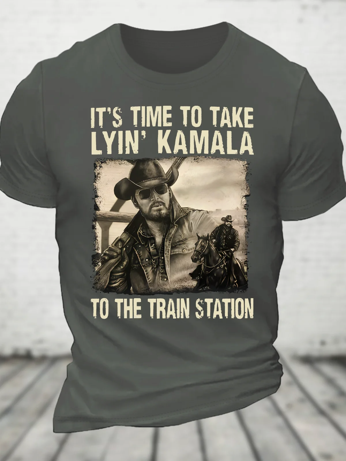 It's Time To Take Lyin' Kamala To The Train Station Cotton T-Shirt