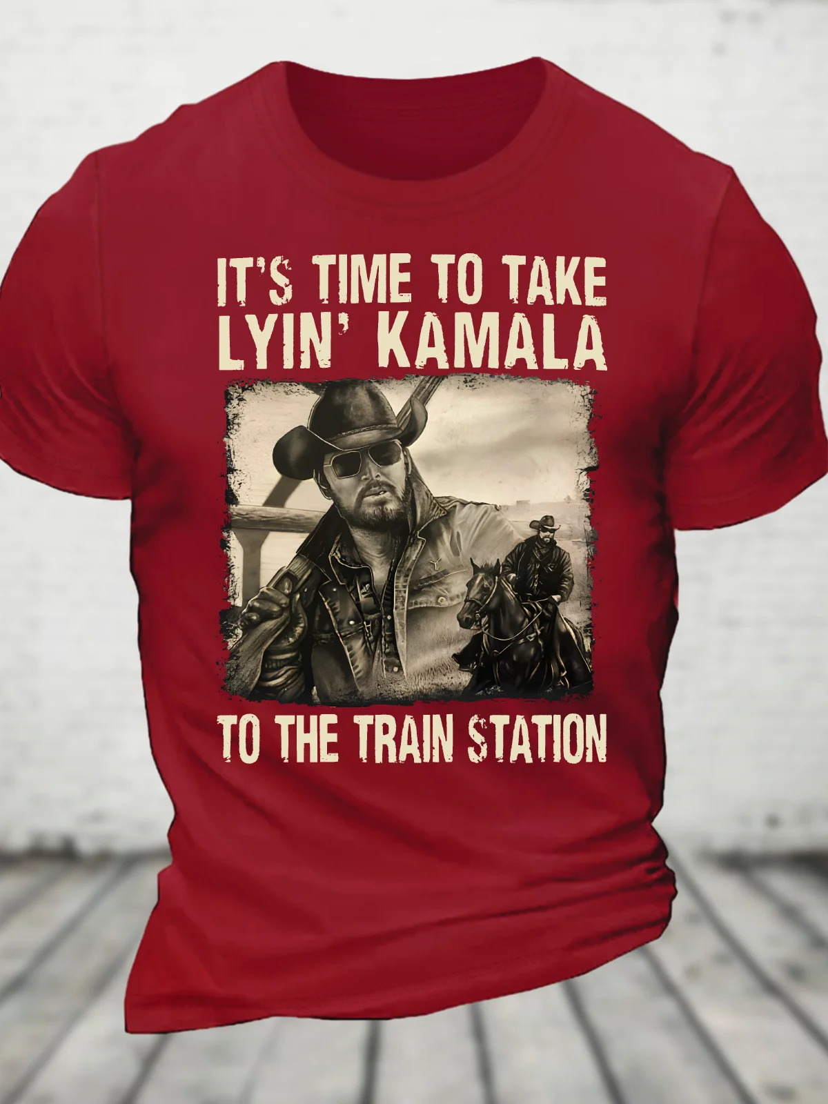 It's Time To Take Lyin' Kamala To The Train Station Cotton T-Shirt