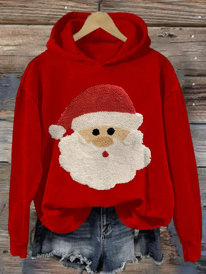 Women'S Santa Print Sweatshirt