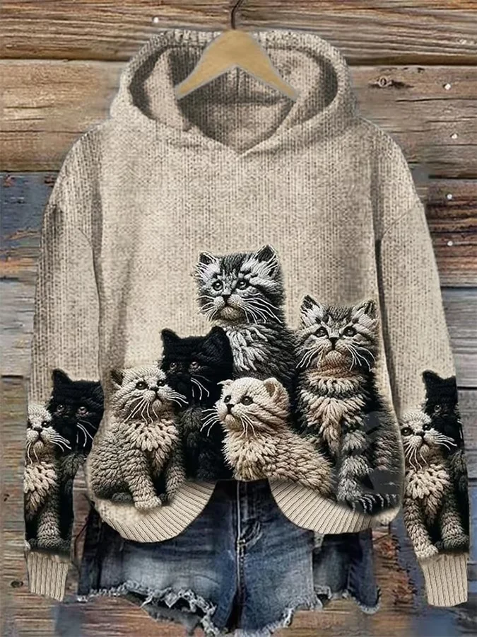 Women's Simple Cat Sweater