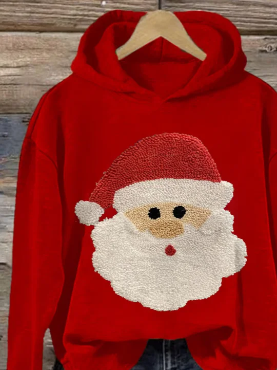 Women'S Santa Print Sweatshirt