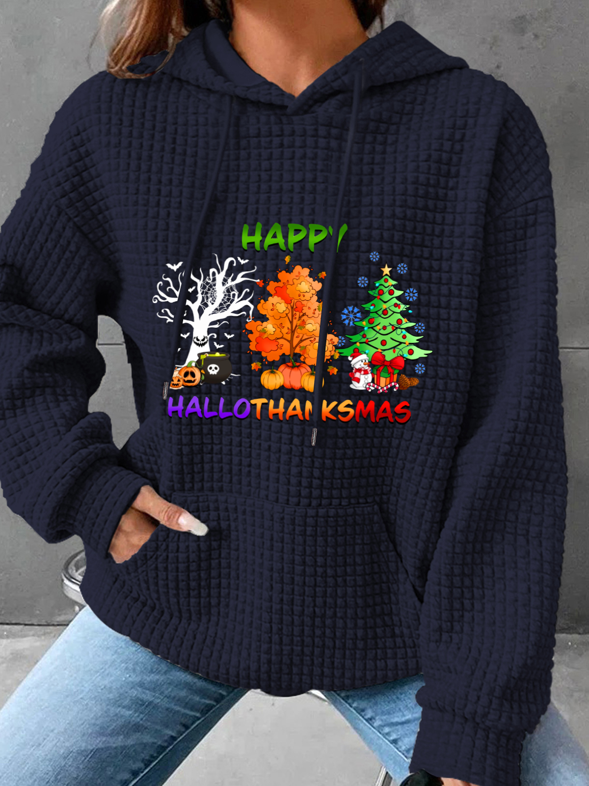 Hallothanksmas Simple Loose Hoodie