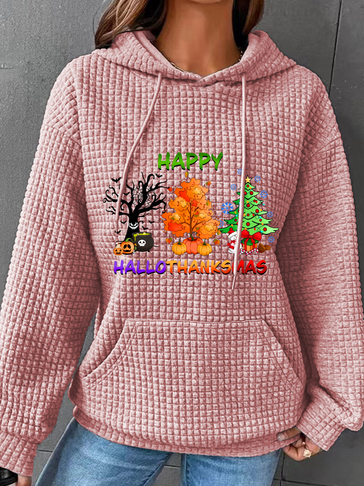 Hallothanksmas Simple Loose Hoodie