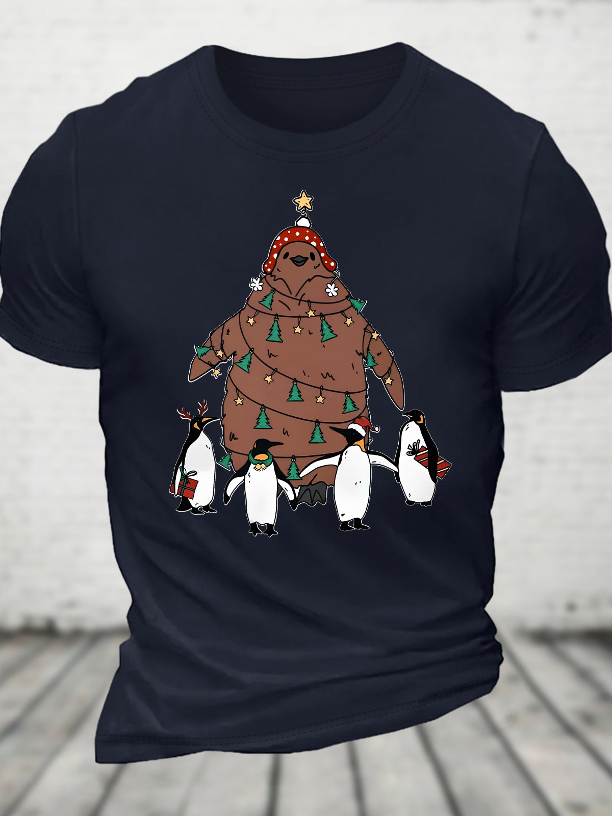 Christmas Pesto The Penguin CHristmas Tree Penguins Lovers Cotton T-shirt