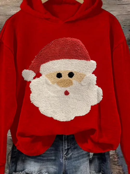 Women'S Santa Print Sweatshirt