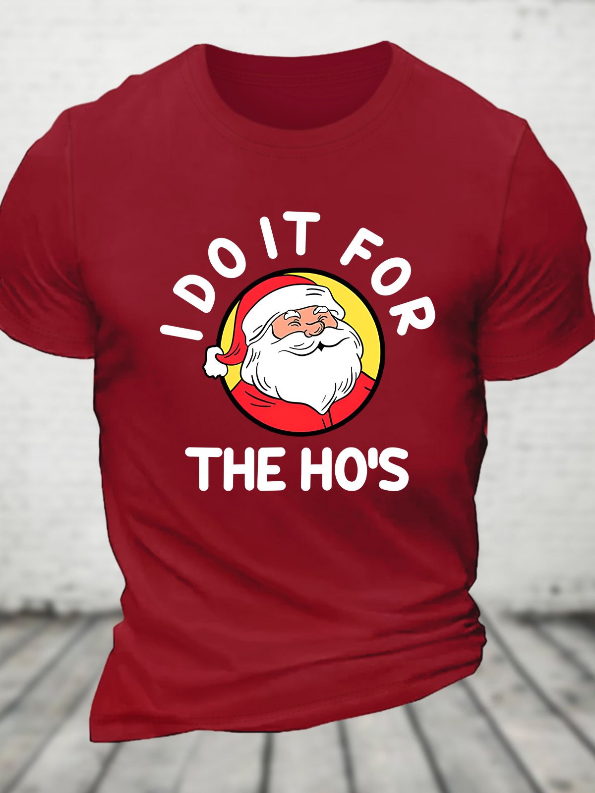 I Do It For The Hos Funny Christmas Cotton T-shirt