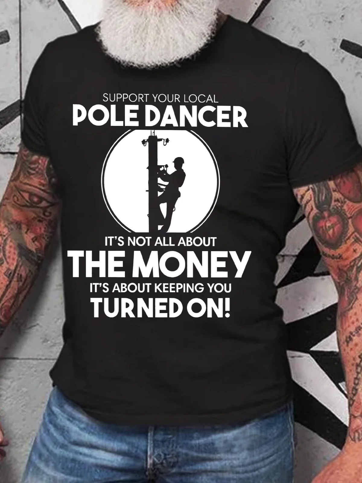 Support Your Local Pole Dancer. It's Not All About The Money Cotton T-Shirt