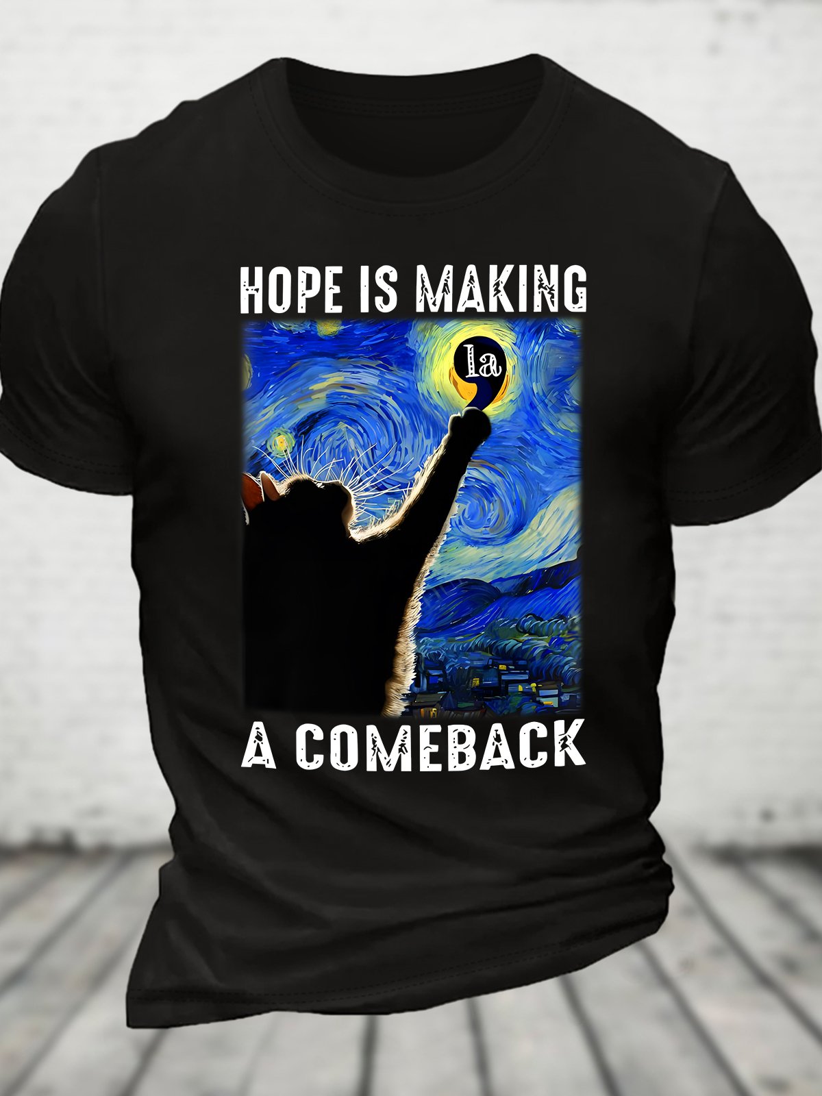 Hope Is Making A Comeback Funny Comma La Kamala Cat Lover Cotton T-shirt