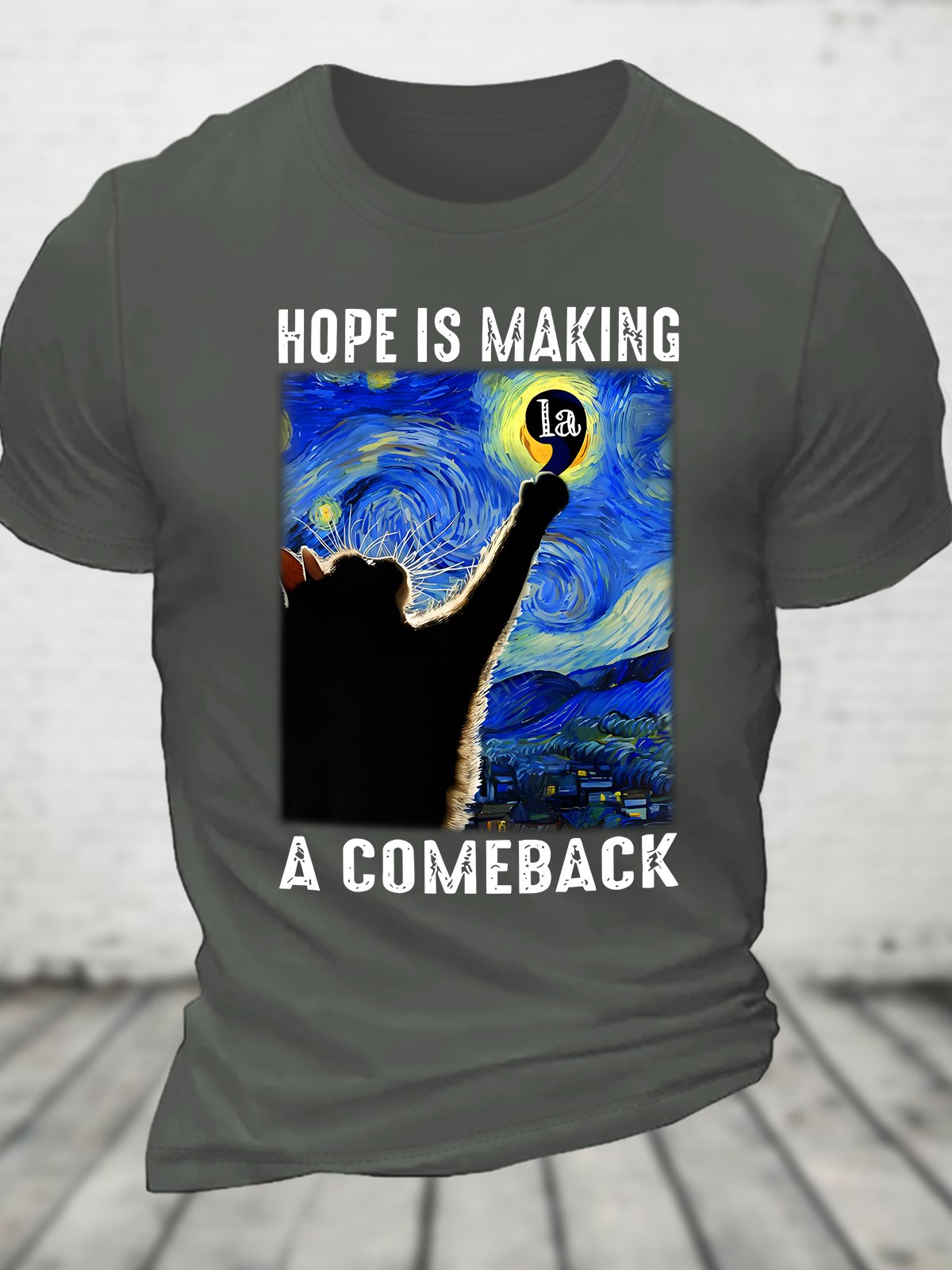 Hope Is Making A Comeback Funny Comma La Kamala Cat Lover Cotton T-shirt