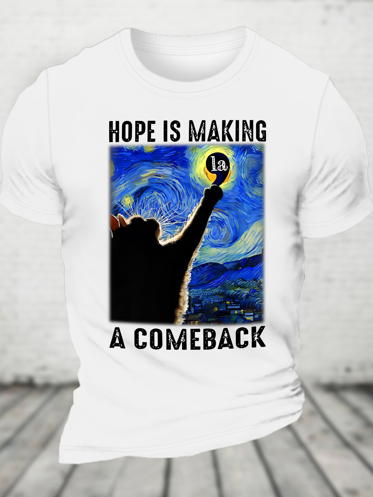 Hope Is Making A Comeback Funny Comma La Kamala Cat Lover Cotton T-shirt