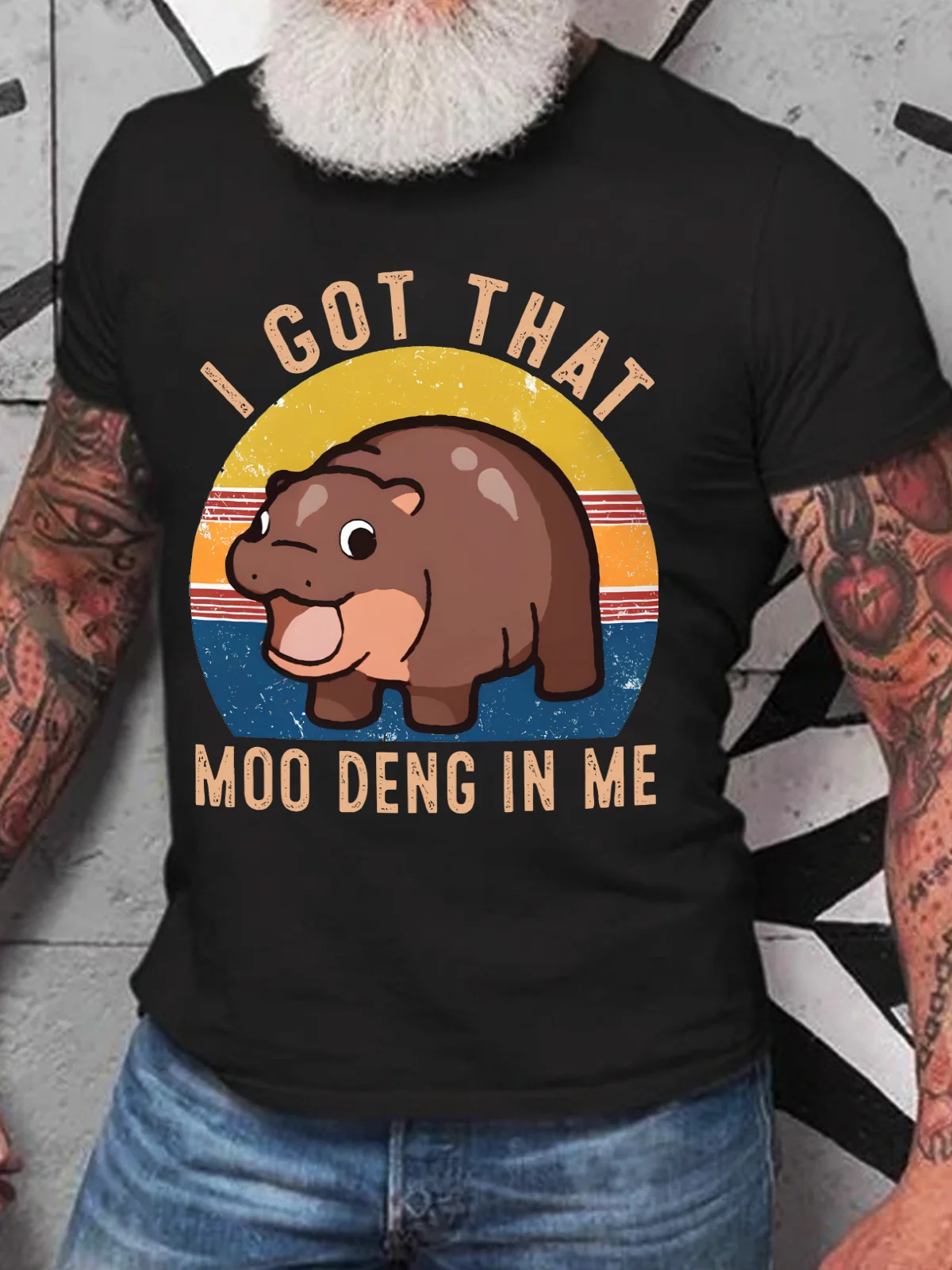 I Got That Moo Deng In Me Funny Cute Baby Hippo Meme Cotton T-Shirt