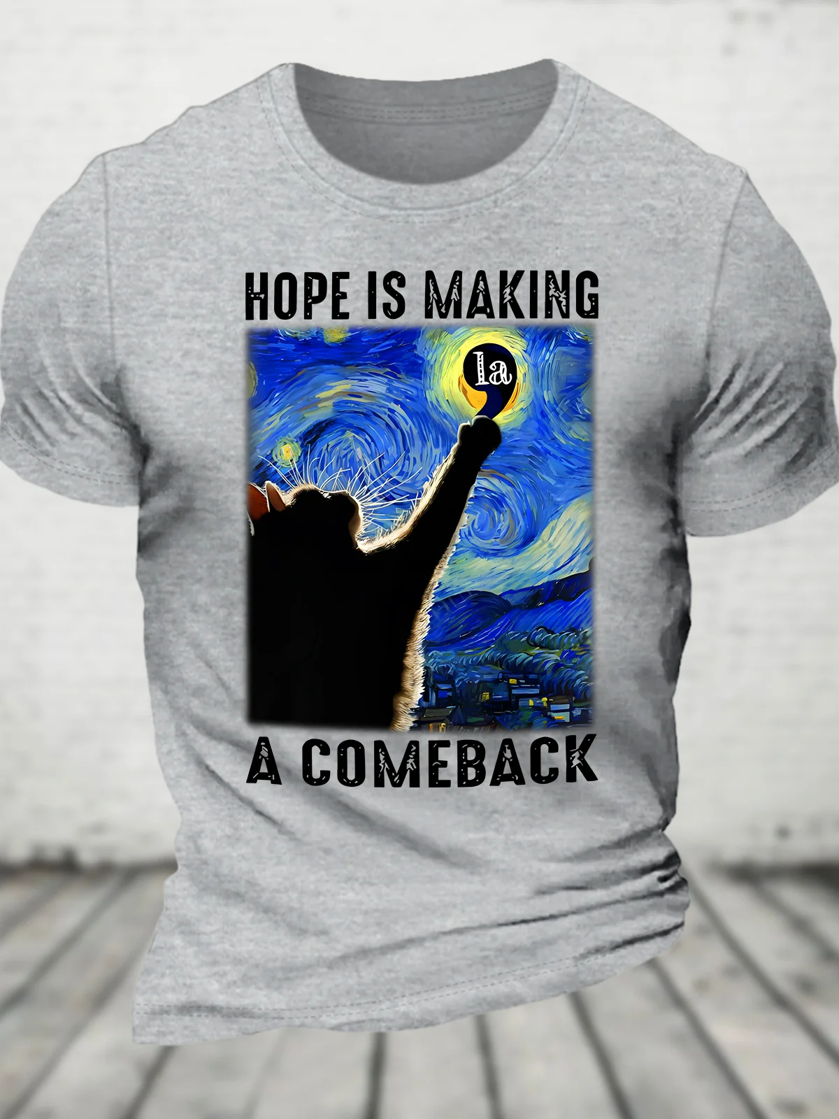 Hope Is Making A Comeback Funny Comma La Kamala Cat Lover Cotton T-shirt