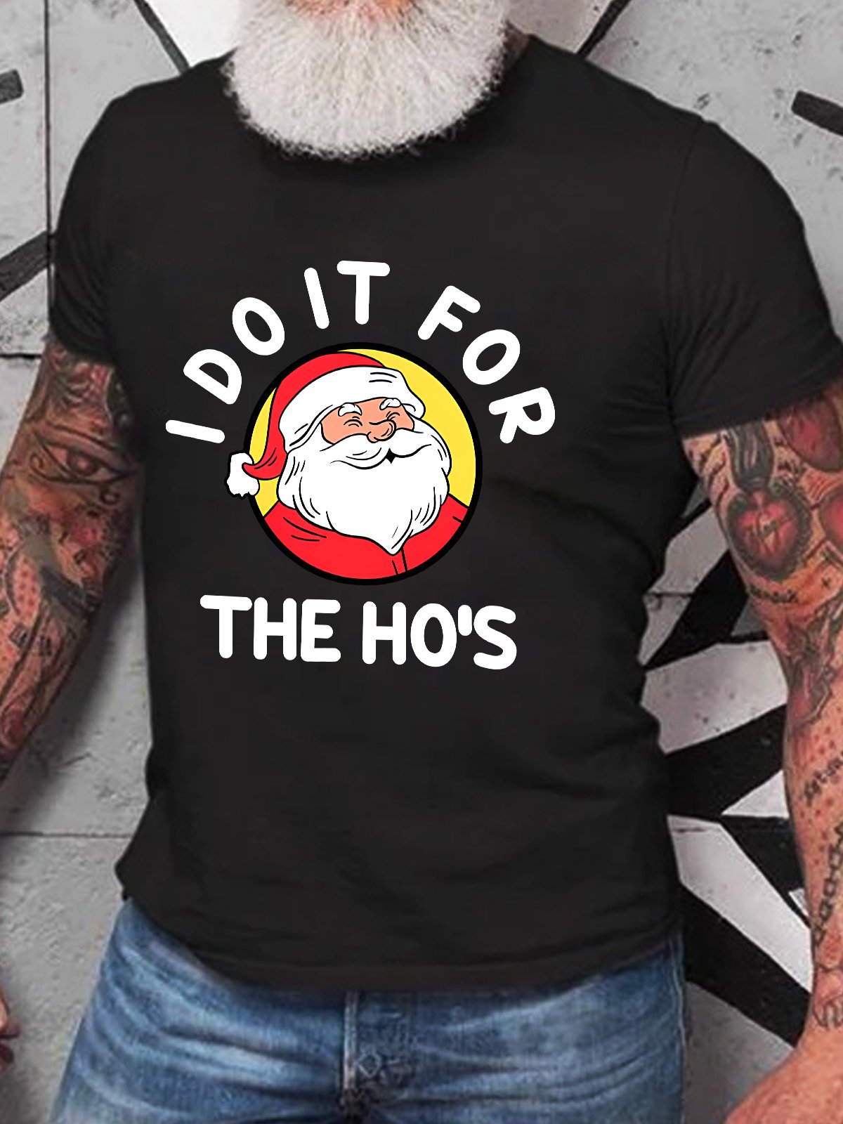 I Do It For The Hos Funny Christmas Cotton T-shirt