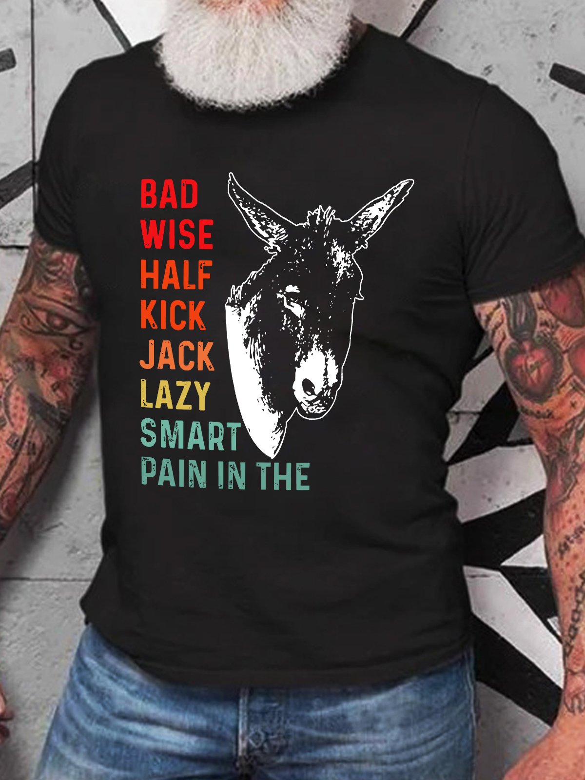 Funny Bad Ass Donkey Smartass Pain In The Ass Adult Meme Cotton T-shirt