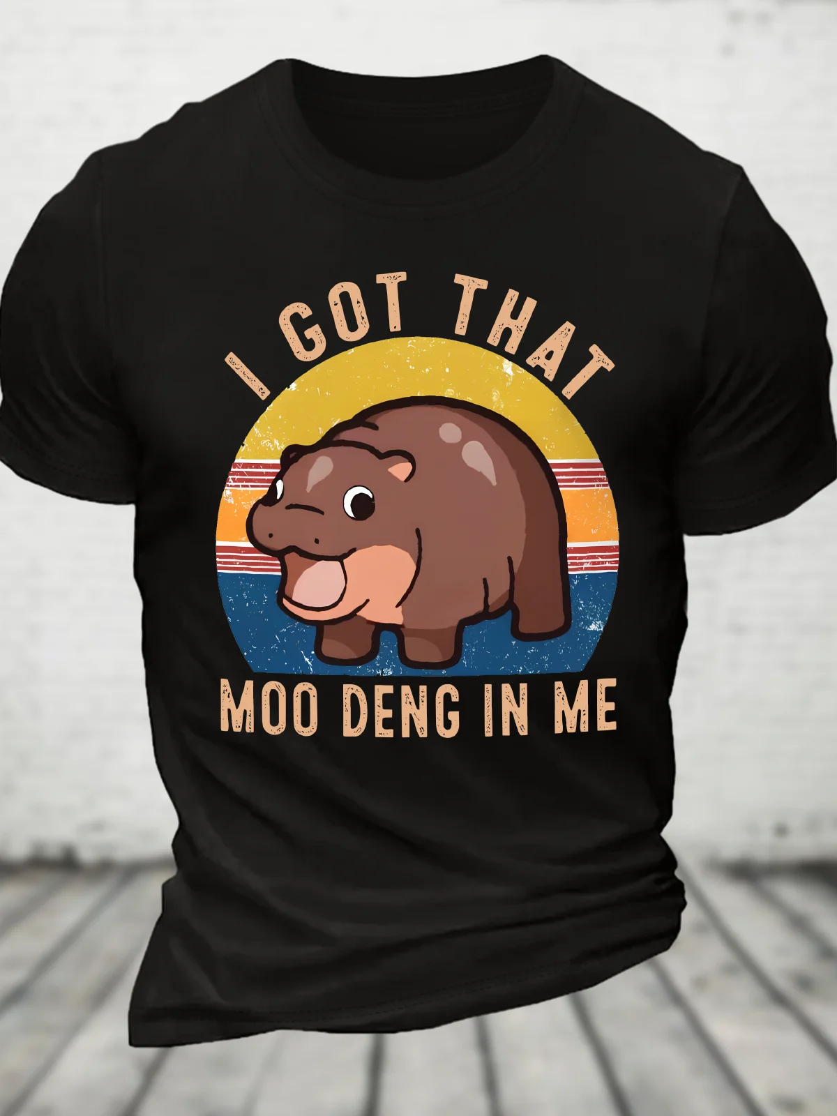 I Got That Moo Deng In Me Funny Cute Baby Hippo Meme Cotton T-Shirt