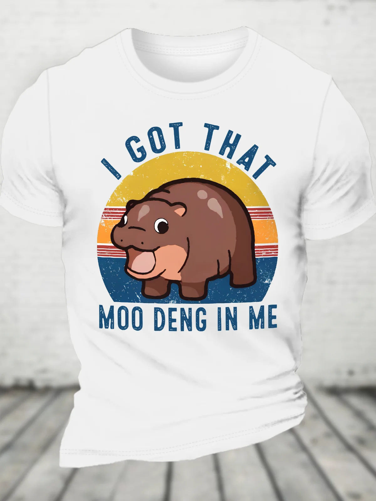 I Got That Moo Deng In Me Funny Cute Baby Hippo Meme Cotton T-Shirt