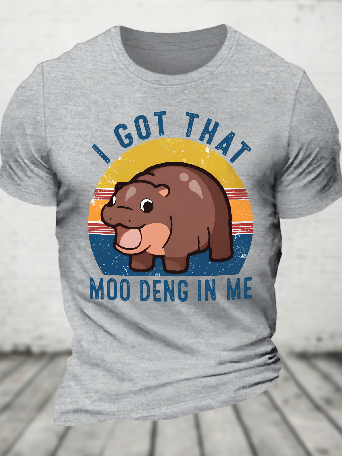 I Got That Moo Deng In Me Funny Cute Baby Hippo Meme Cotton T-Shirt