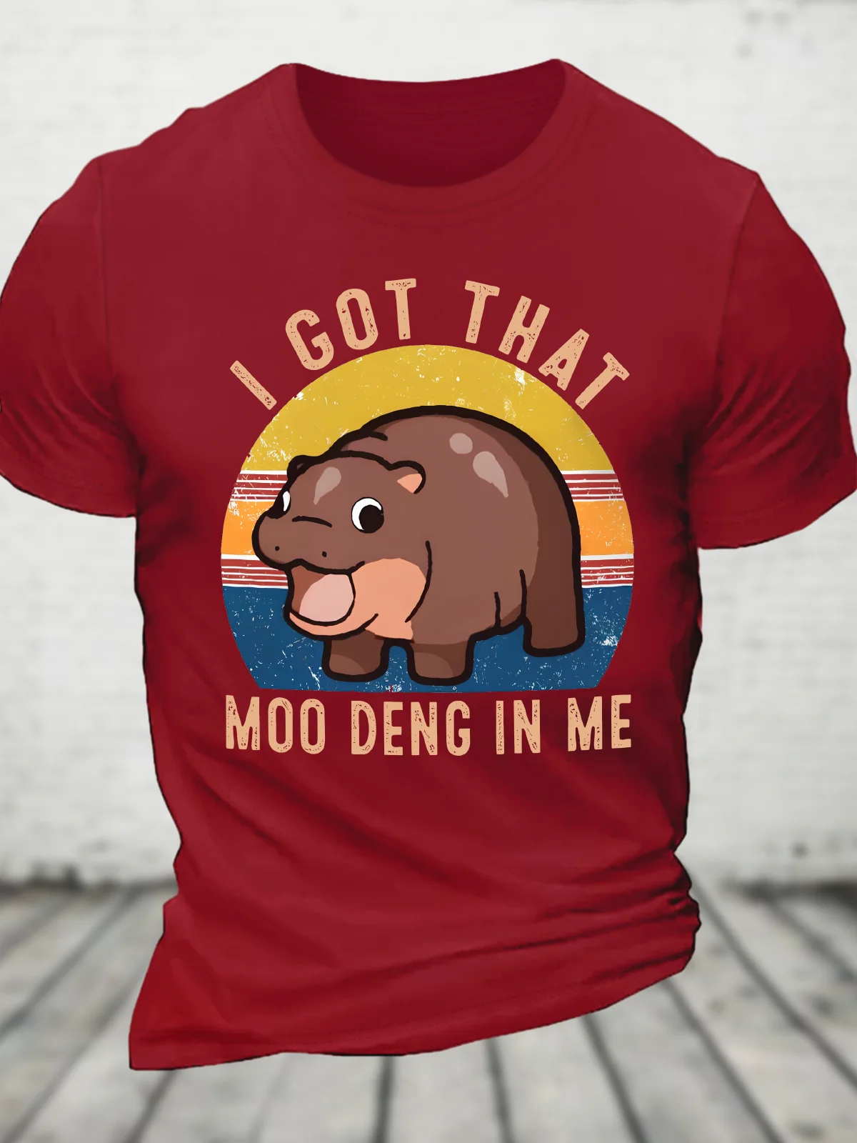 I Got That Moo Deng In Me Funny Cute Baby Hippo Meme Cotton T-Shirt