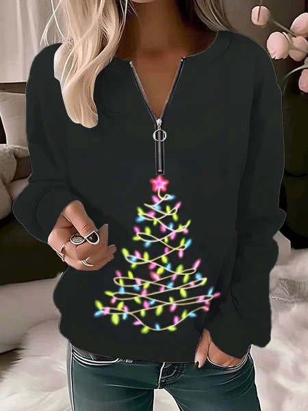 Women Snowflake Christmas Long sleeve Sweatshirt