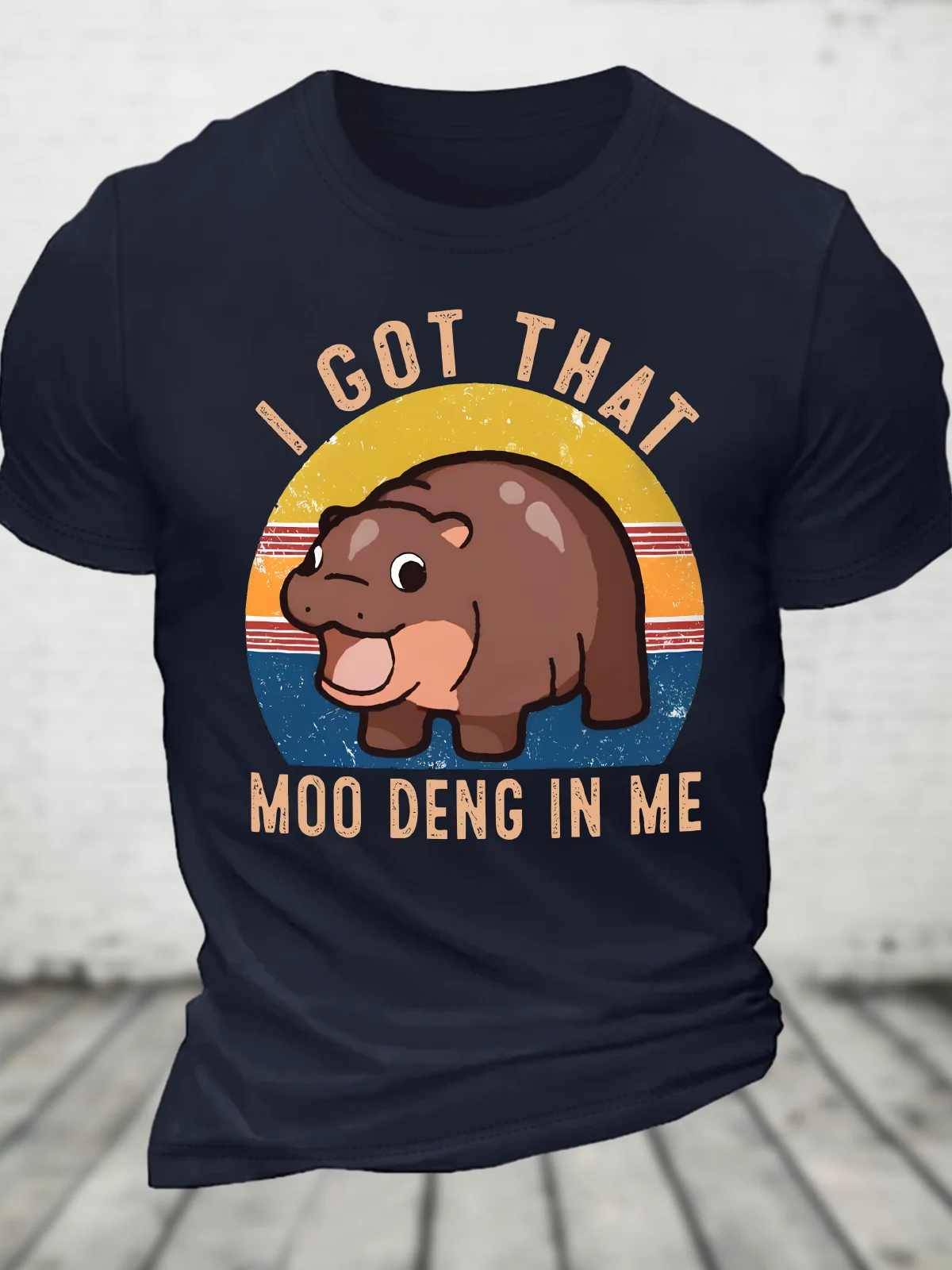 I Got That Moo Deng In Me Funny Cute Baby Hippo Meme Cotton T-Shirt