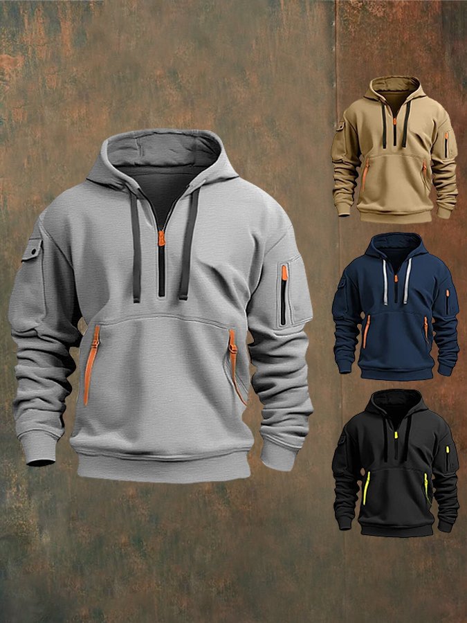 Men's Multi-Pocket Multi-Function Zipper Hoodie