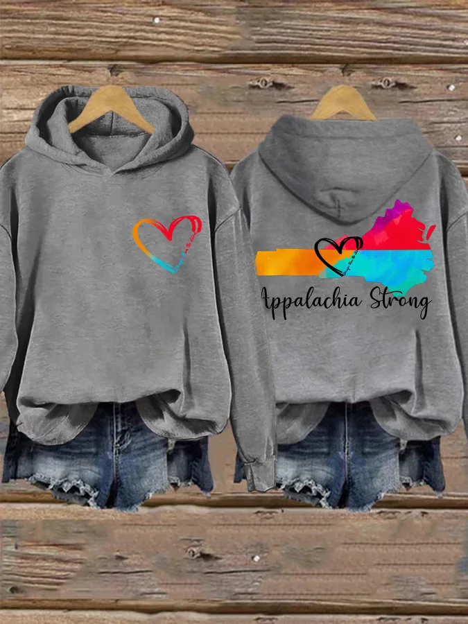 Retro Appalachia Strong Stronger Than The Storm Print Hoodie